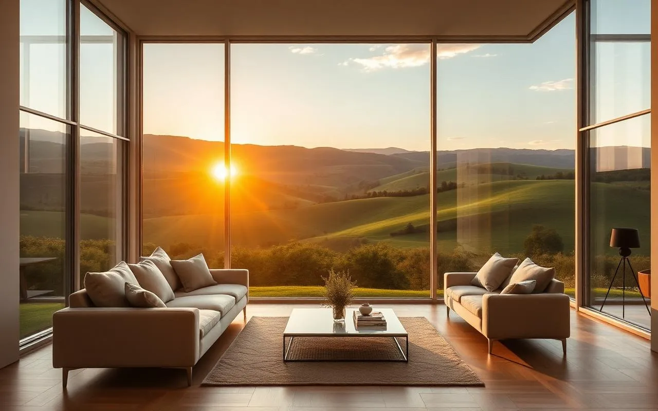 Interno luxury con vista sulle colline umbre