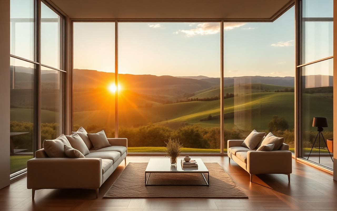 Interno luxury con vista sulle colline umbre